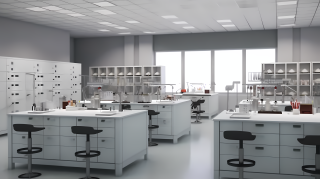 白色实验室桌摄影图片