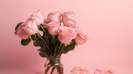 粉色调Y2K风格玫瑰花束摄影图