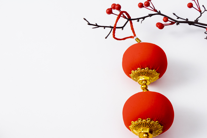 兔年新年小红灯笼高清图版权图片下载