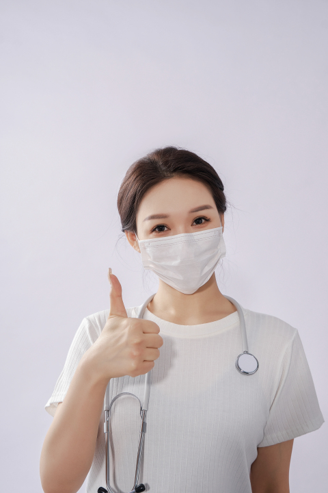 比赞医护人员听诊器口罩实拍图版权图片下载