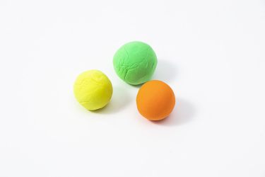 三色圆球太空泥玩具实拍图