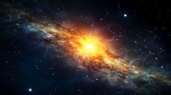 星空中的螺旋星系摄影图