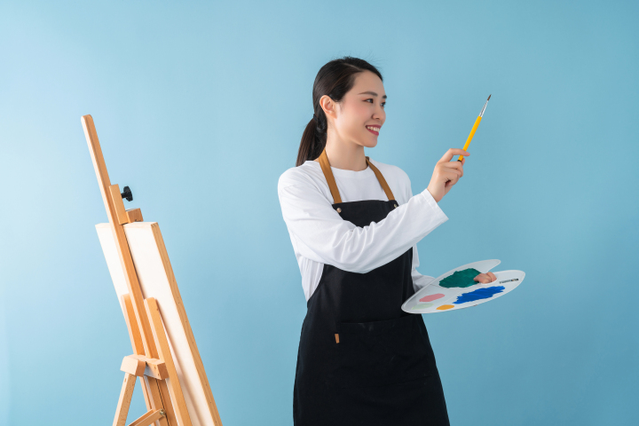油画绘画中的女教师图版权图片下载 油画绘画中的女教师图版权图片下载