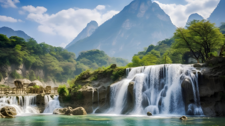 远山与远九天蓝湖上的风景瀑布摄影图版权图片下载 远山与远九天蓝湖上的风景瀑布摄影图版权图片下载