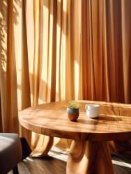 餐厅木桌上的咖啡图片