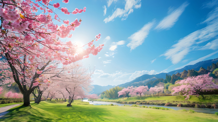 樱花树美丽花朵版权图片下载