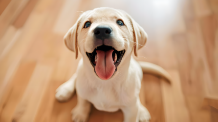 拉布拉多犬开心大笑图片