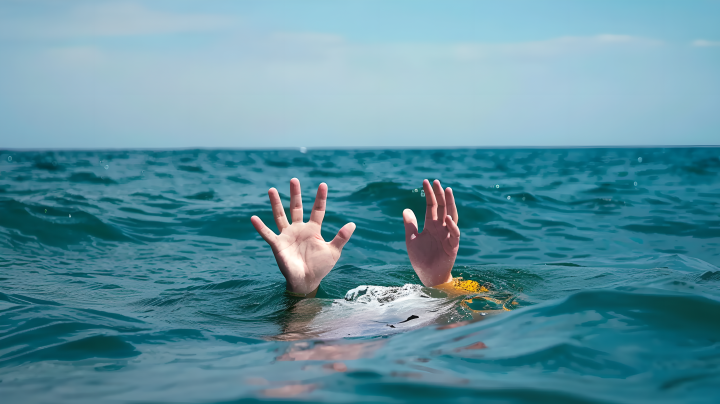 溺水求救版权图片下载