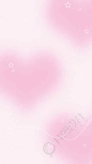 粉色爱心晕染线条星星背景图