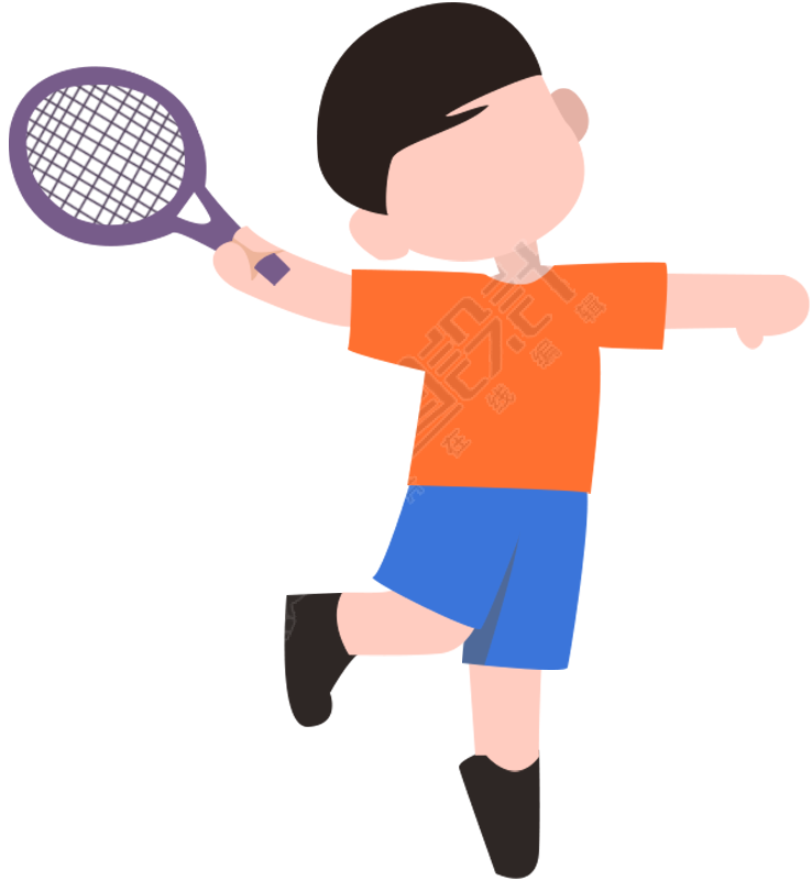 夏日运动男生打网球素材
