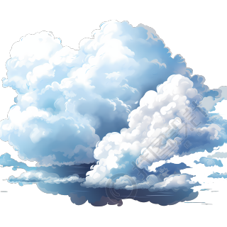 蓝天白云的矢量插画元素