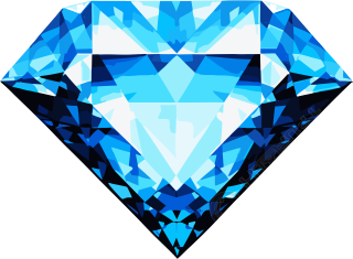 蓝色钻石游戏像素化PNG图形素材
