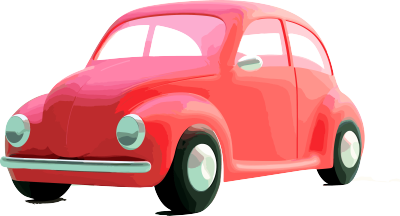 动感3D红色小汽车插画设计素材