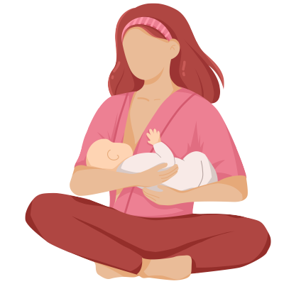 可商用母乳喂养的妈妈和宝宝PNG素材