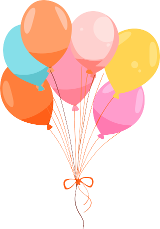 生日气球布置插画