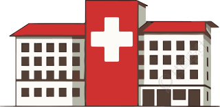 扁平风格医院标志红十字手绘插画