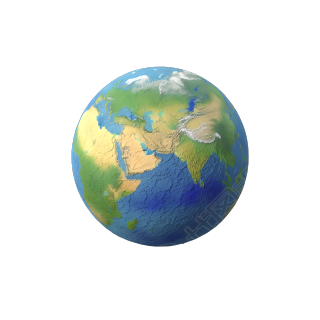 3D地球卡通图案元素
