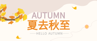 夏去秋至秋天银杏树曲线线条飘落秋季封面图