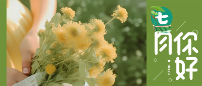 黄色鲜花实景遇见七月微信公众号首图