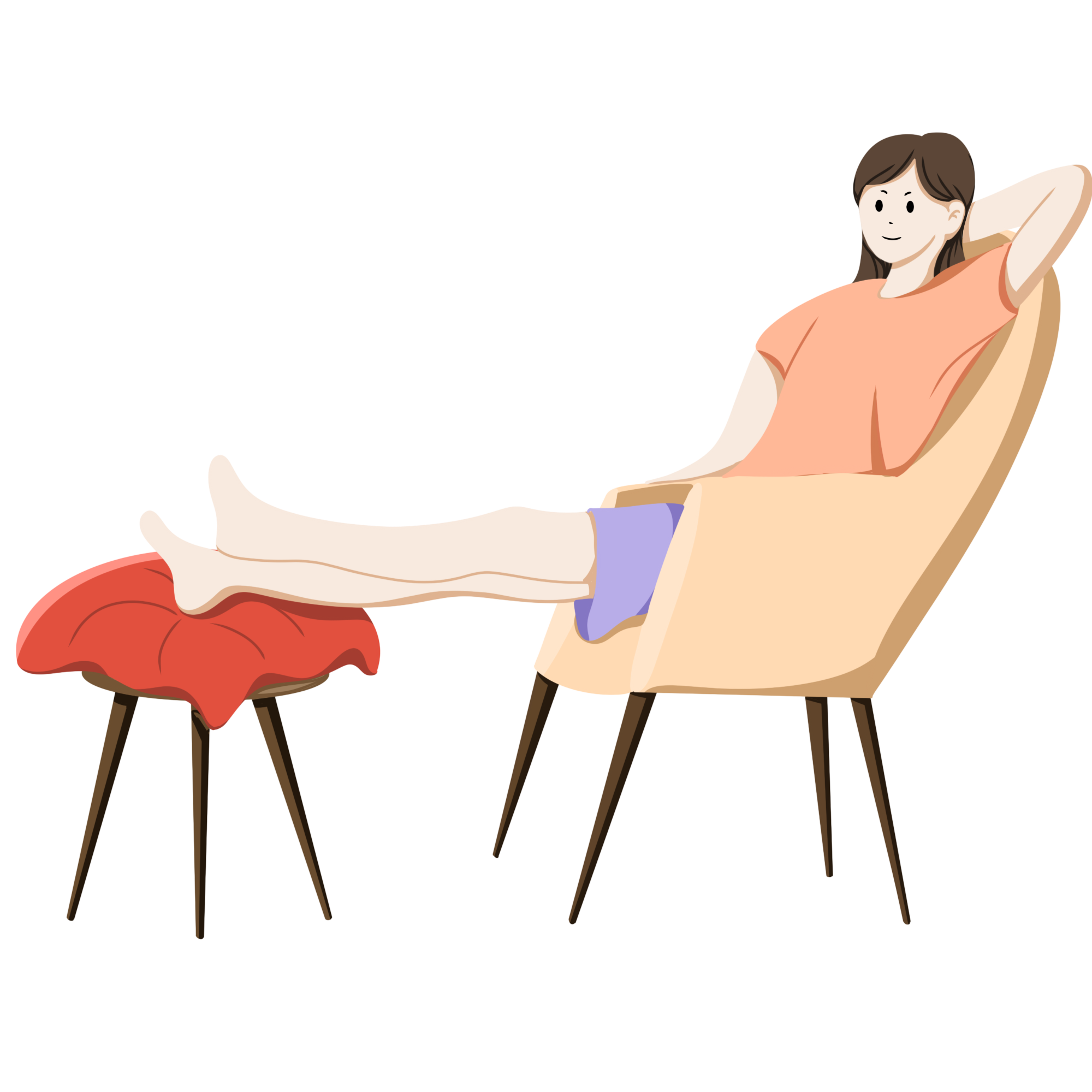 人物休息图片插画素材制作步骤！