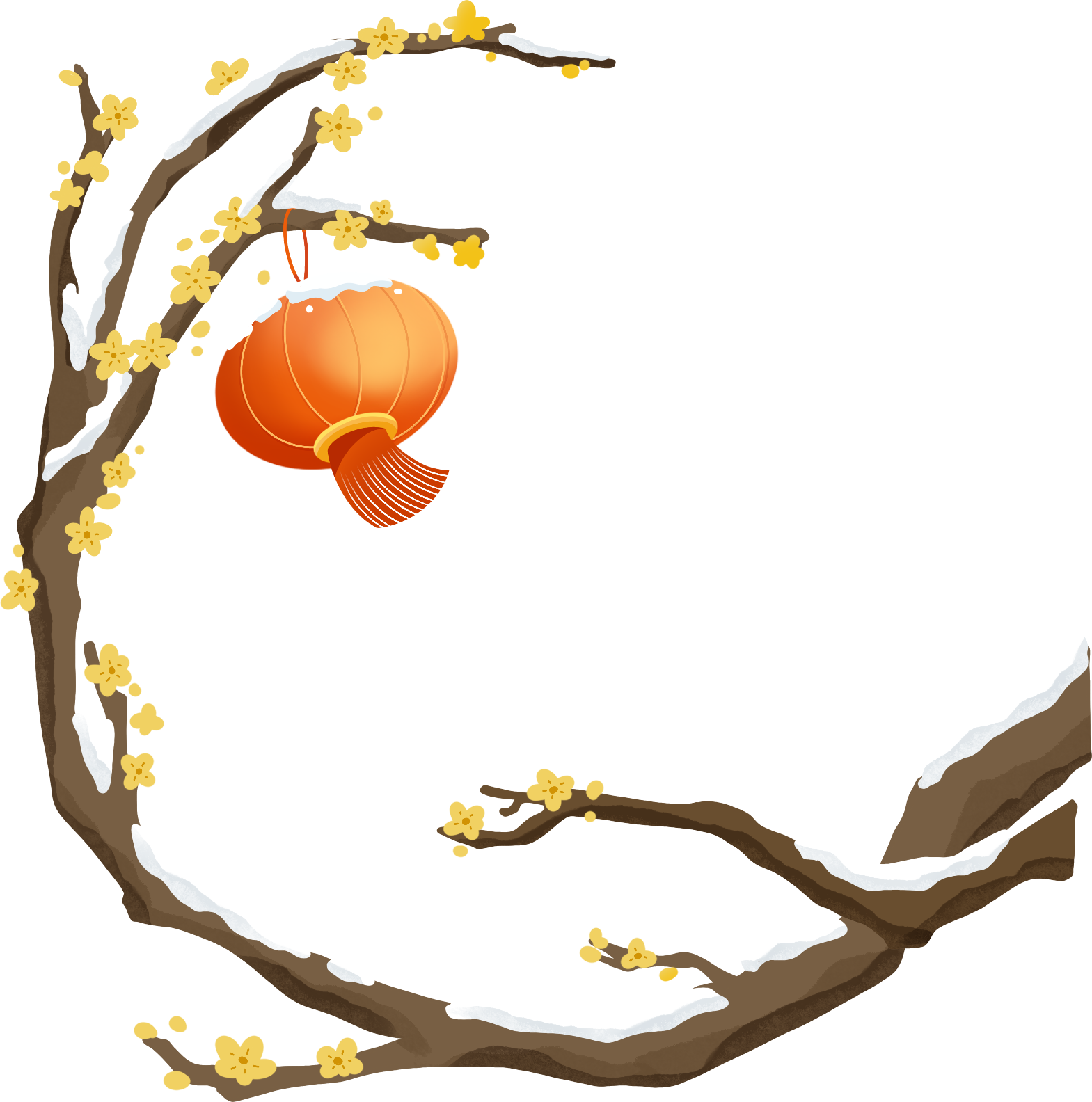 树枝灯笼绘画图片怎么画？