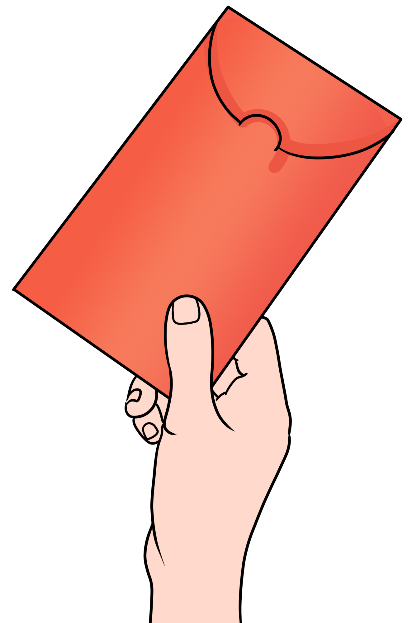 手拿红包插画图片如何画?