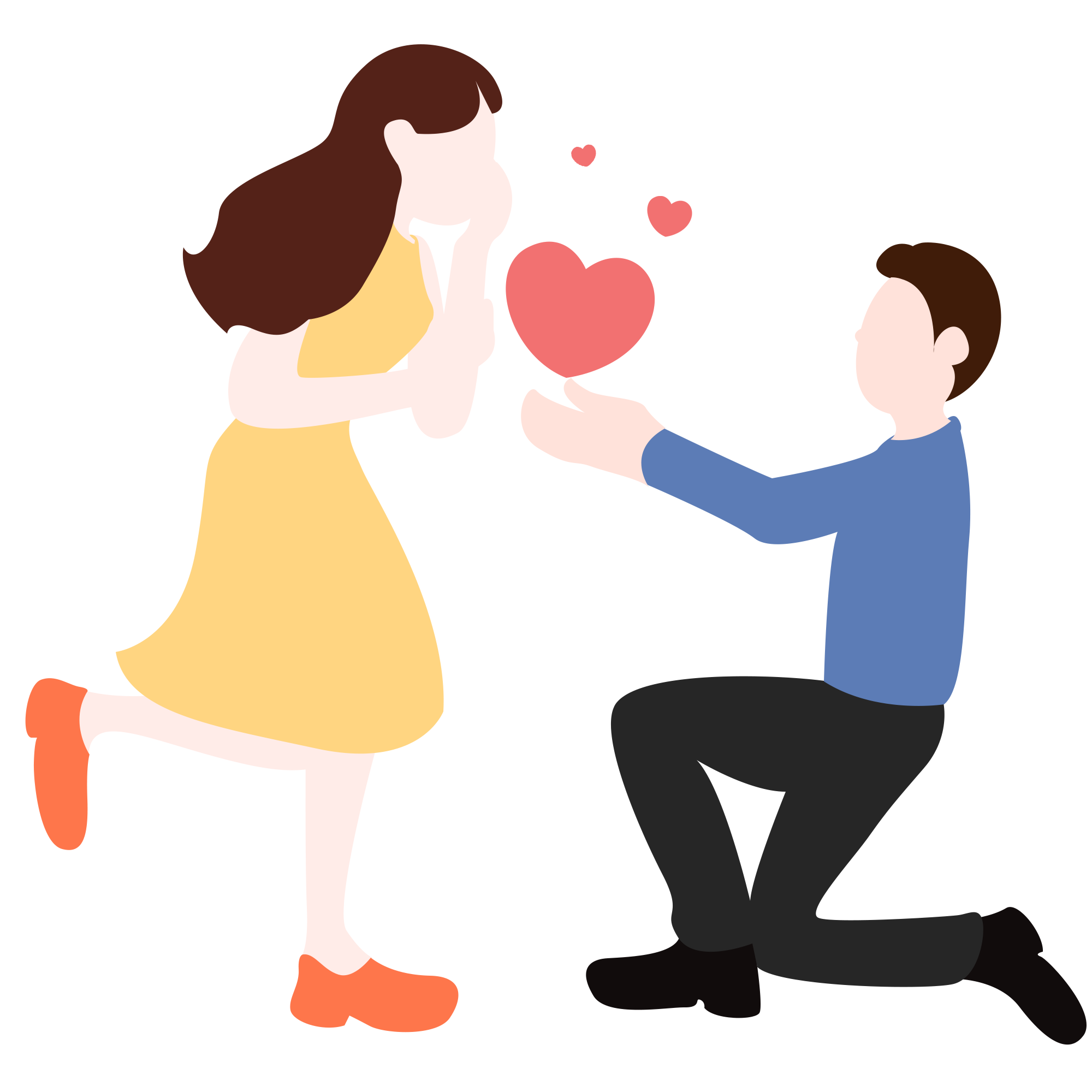 情侣图片插画一对如何绘制?