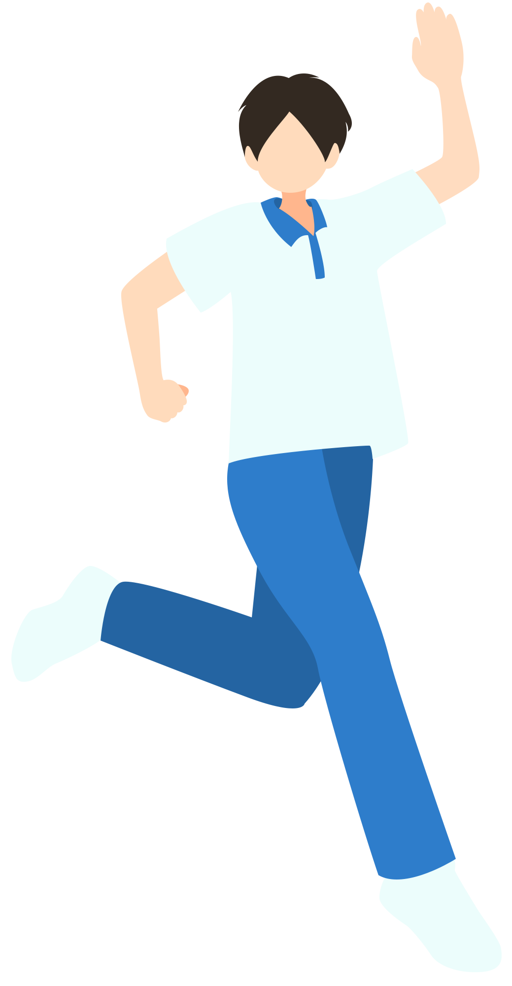 招手男孩插画图片如何画?