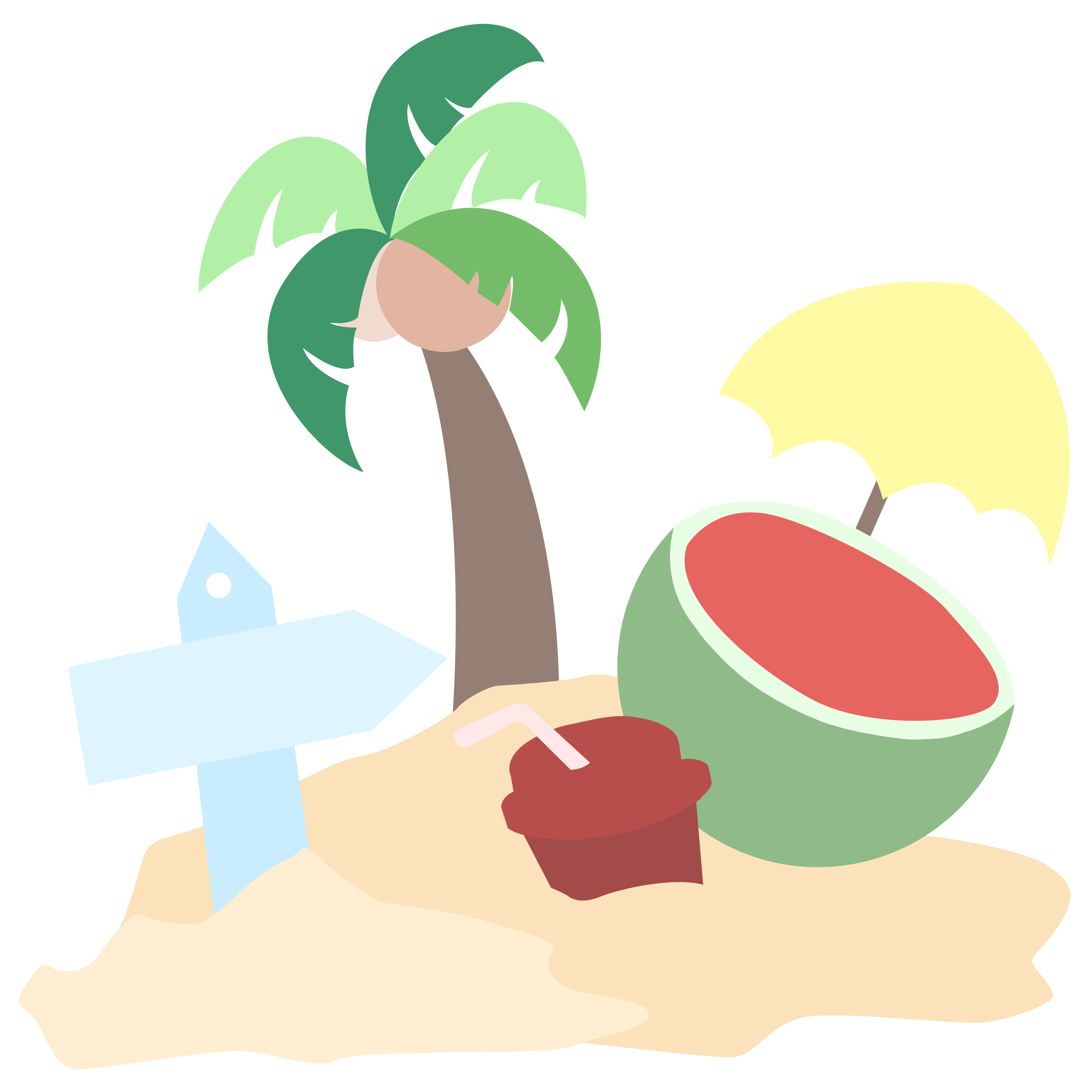 沙滩西瓜插画图片如何制作