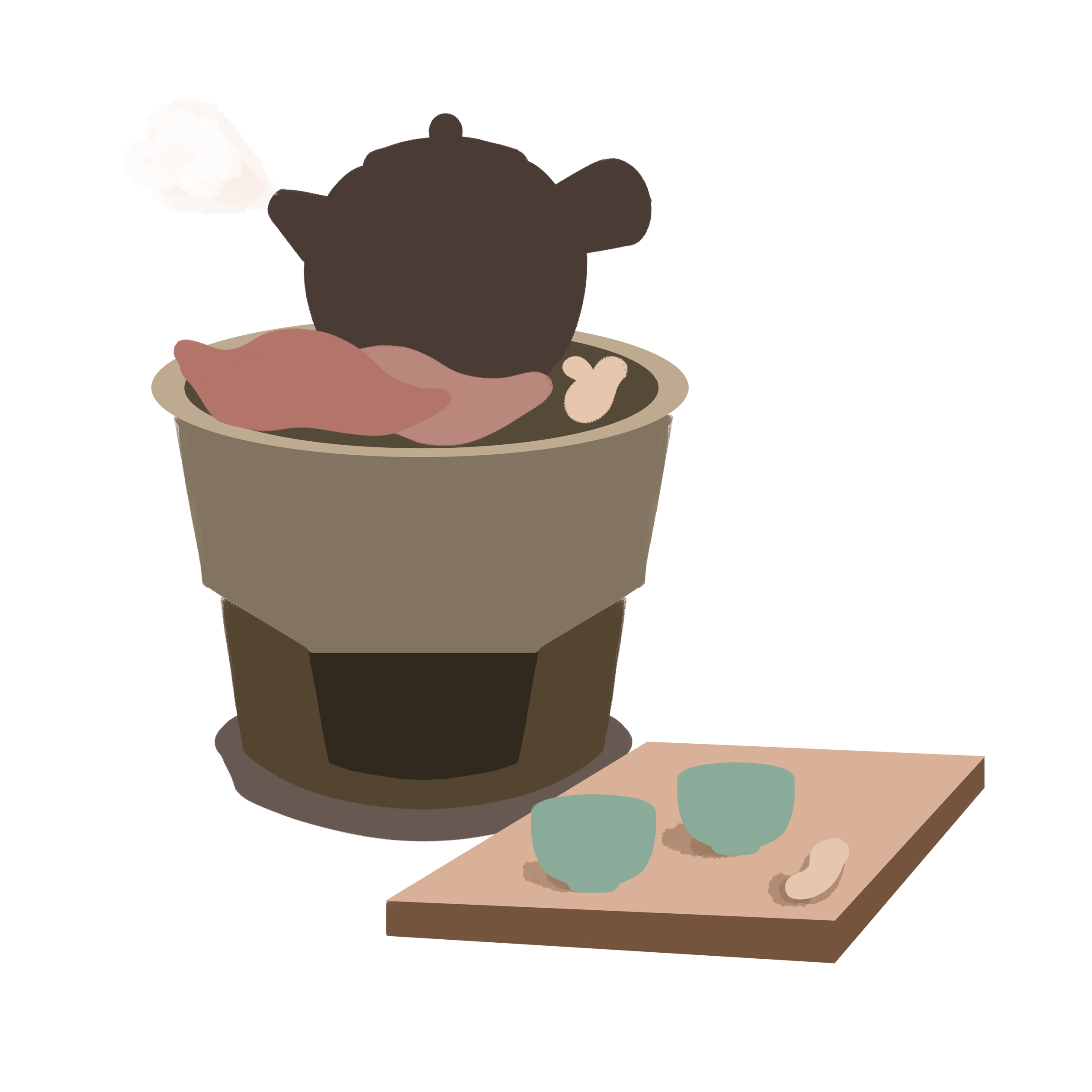 围炉煮茶插画手绘制作技巧