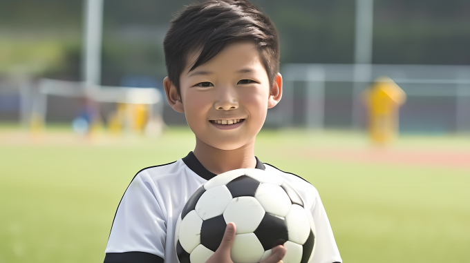 运动男孩足球照人物图