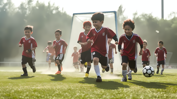 儿童足球比赛运动会摄影图版权图片下载