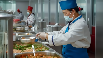校园食堂中国厨师高清图