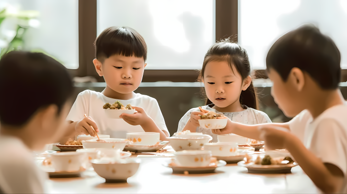 儿童餐桌用餐实拍高清图