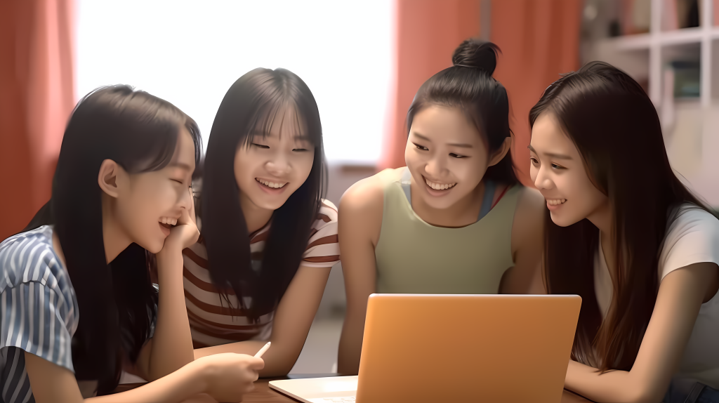 年轻人社交场面图片