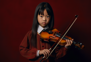 儿童小提琴演奏图片