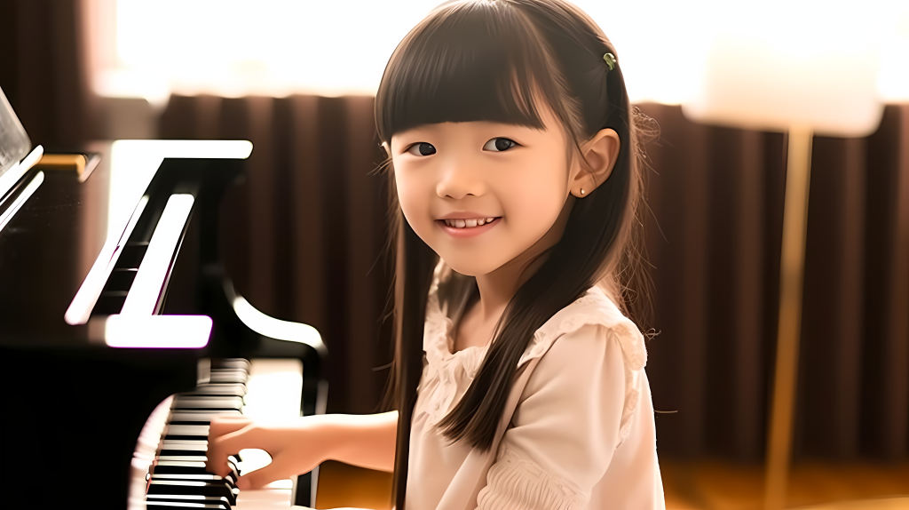 文艺钢琴演奏人物图