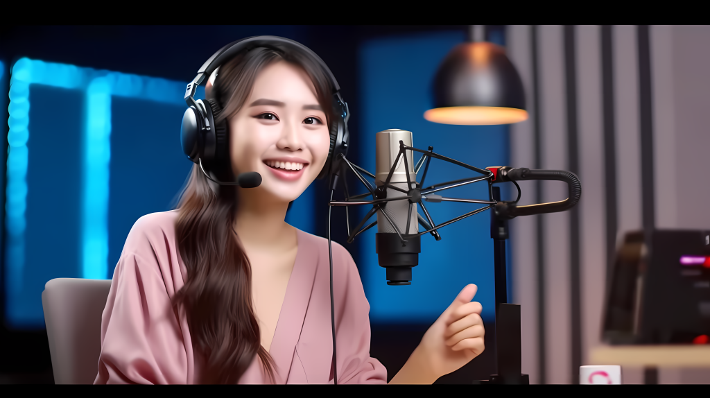 音视频直播的女主播高清图