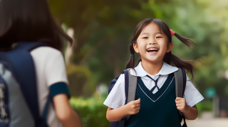 校园制服笑容亚洲女孩高清照片