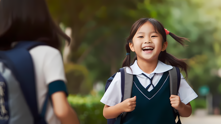 校园制服笑容亚洲女孩高清照片版权图片下载