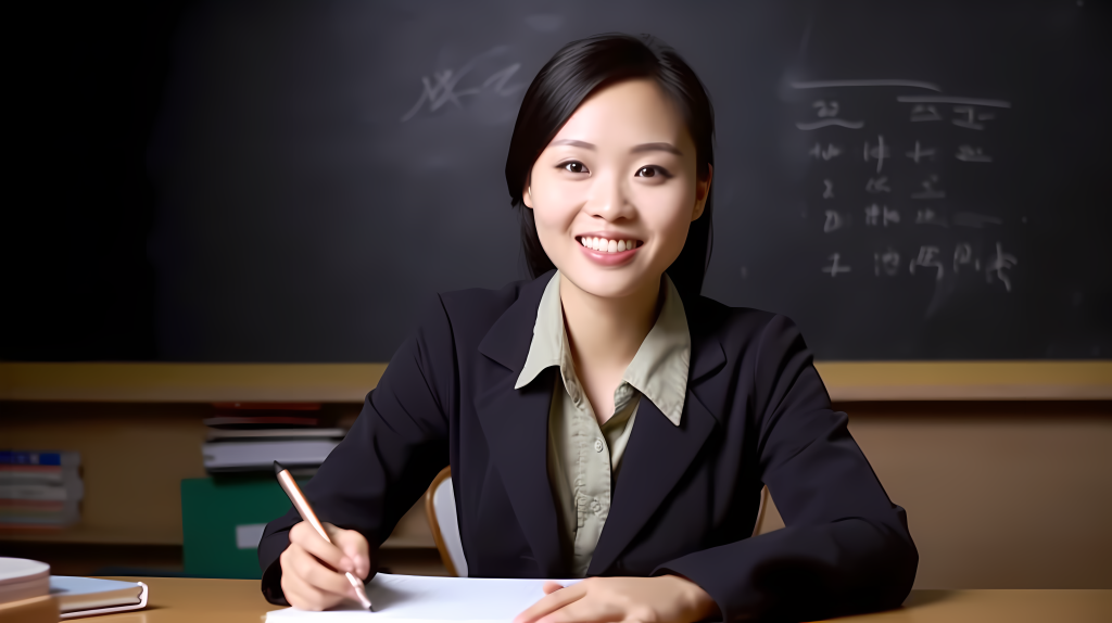 女性教育工作者上课摄影图版权图片下载