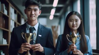 比赛获奖的大学生摄影图