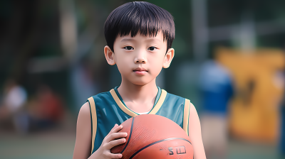篮球少年夏日开心打球摄影图
