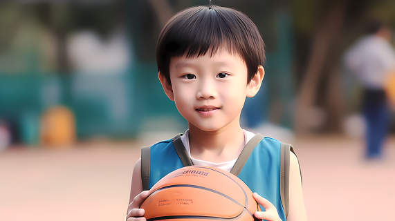 放学打篮球的小男孩摄影图