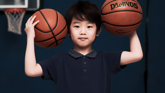 青春活力的篮球少年摄影图