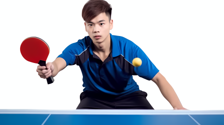 青年乒乓球运动员比赛摄影图