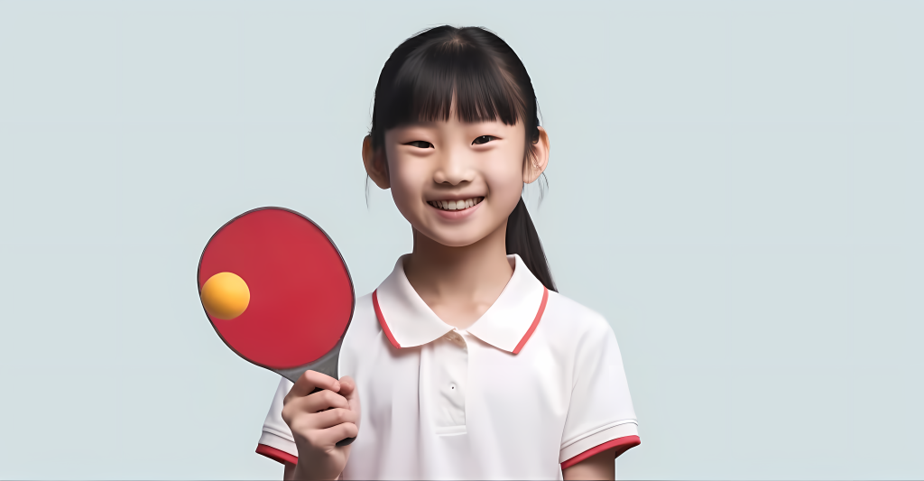 活力少女挥舞乒乓球拍摄影图版权图片下载