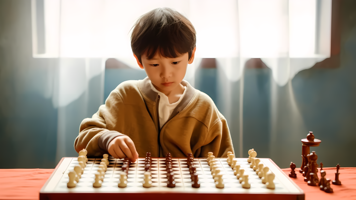 少年下棋传统文化摄影图版权图片下载