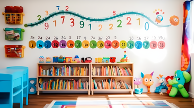 可爱的幼儿园布置成五颜六色高清图