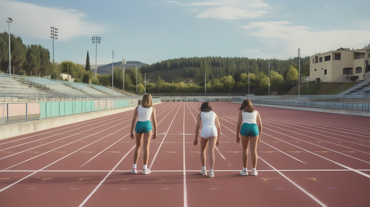 女子赛跑选手摄影图版权图片下载